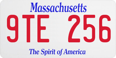 MA license plate 9TE256