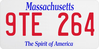 MA license plate 9TE264