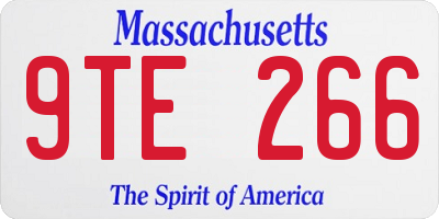 MA license plate 9TE266