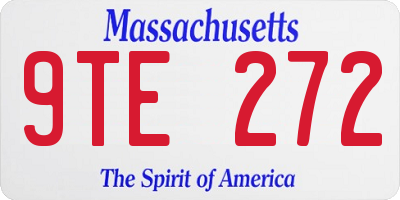 MA license plate 9TE272