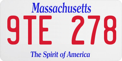 MA license plate 9TE278