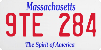 MA license plate 9TE284
