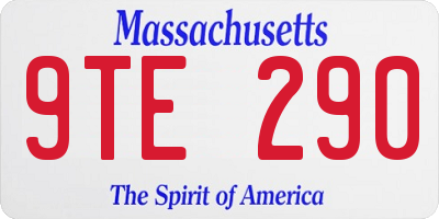 MA license plate 9TE290