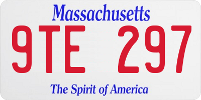 MA license plate 9TE297