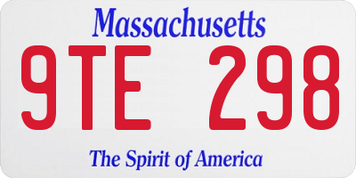 MA license plate 9TE298