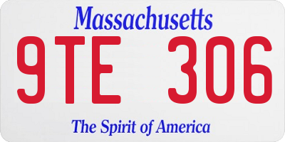 MA license plate 9TE306