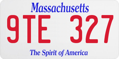 MA license plate 9TE327