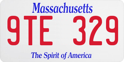 MA license plate 9TE329