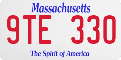 MA license plate 9TE330