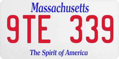 MA license plate 9TE339