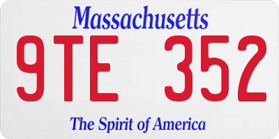 MA license plate 9TE352