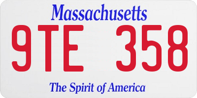 MA license plate 9TE358