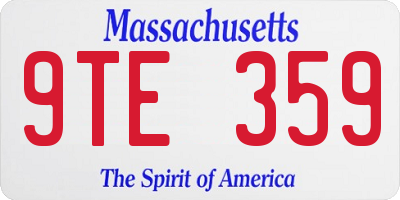 MA license plate 9TE359