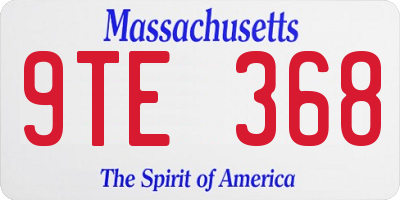 MA license plate 9TE368
