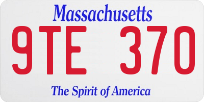 MA license plate 9TE370