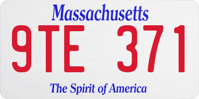 MA license plate 9TE371