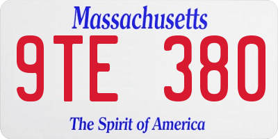 MA license plate 9TE380