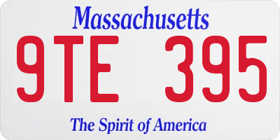 MA license plate 9TE395