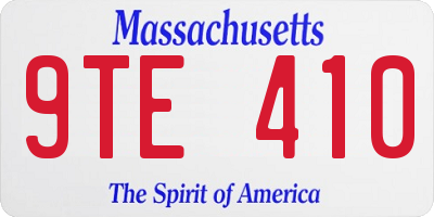MA license plate 9TE410