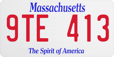 MA license plate 9TE413