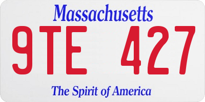 MA license plate 9TE427