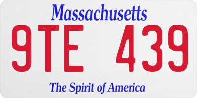 MA license plate 9TE439