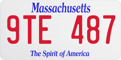 MA license plate 9TE487