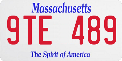 MA license plate 9TE489