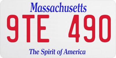 MA license plate 9TE490