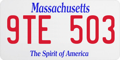 MA license plate 9TE503