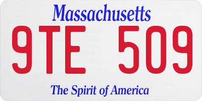 MA license plate 9TE509