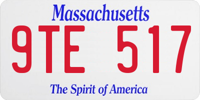 MA license plate 9TE517