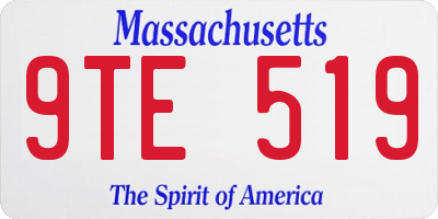 MA license plate 9TE519