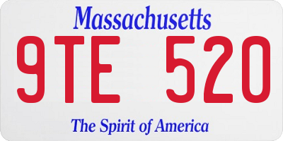 MA license plate 9TE520