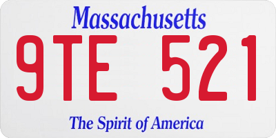 MA license plate 9TE521