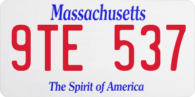 MA license plate 9TE537