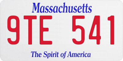 MA license plate 9TE541