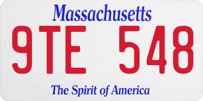 MA license plate 9TE548