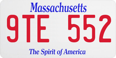 MA license plate 9TE552