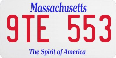 MA license plate 9TE553