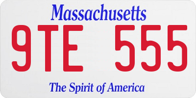 MA license plate 9TE555
