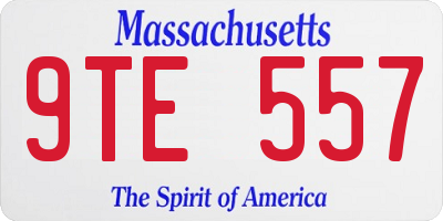 MA license plate 9TE557