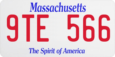 MA license plate 9TE566