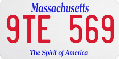 MA license plate 9TE569