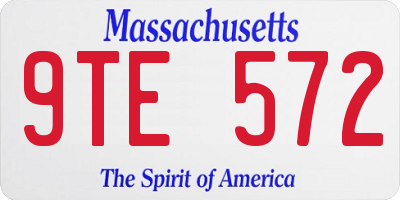 MA license plate 9TE572