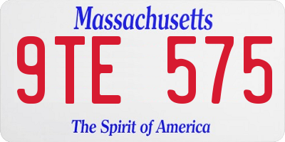 MA license plate 9TE575