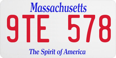 MA license plate 9TE578