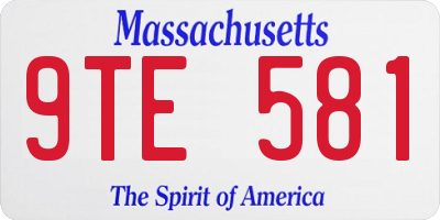 MA license plate 9TE581