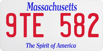 MA license plate 9TE582