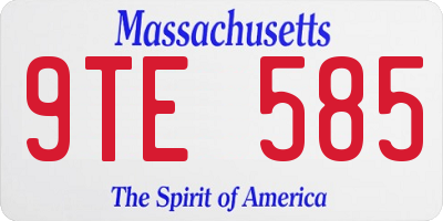 MA license plate 9TE585